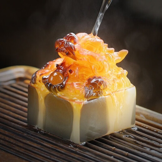 Huilu Color Changing Tea Pet Ornaments Chinese Dragon Seal Jade Seal Tea Table Tea Tray Tea Table Boutique Zhencai Tea Set Can Keep Decorations Zhenyun Jade Seal-Zhentianxia Liuhe Collection Red Jade Dragon