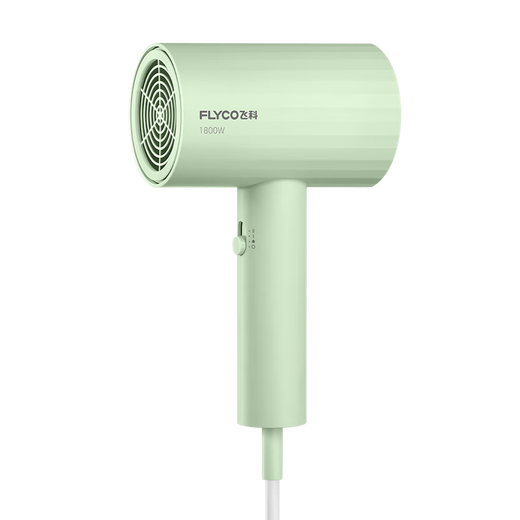 Secador de pelo de Flyco para hogares de alta potencia de 1800W secadora de velocidad silenciosa La temperatura constante de la temperatura que los estudiantes no se lastimarán el cabello. Estándar original FH6296 Aguacate Green