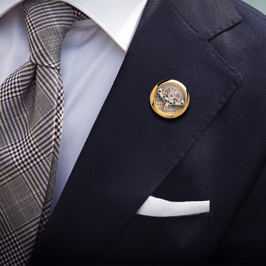 Kaflink golden silver tourbillon brooch high-end lapel collar button collar corner button suit clothing men's badge breast button XZ-K112 gold tourbillon brooch 1 piece