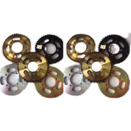 动力先锋适用豪江125/1502A/2B/8A/8B摩托车链条链盘大小齿轮三件套套链 42齿+15齿+链条.HN小孔