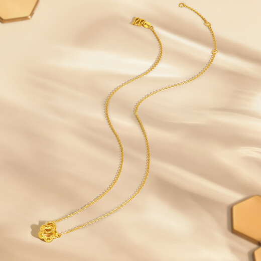 Saturday Blessing Gold Necklace Female Flower Beauty Pure Gold Pendant Birthday Gift Price A0612362 Approximately 3.28g 40+5cm