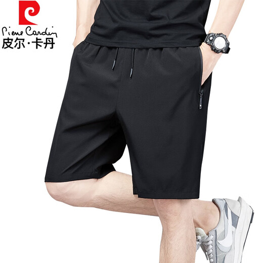 
Pier Cardin light luxury high-end casual shorts men's summer breathable thin loose fast dry ice silk large size basketball sports five-point pants 7022 black M[90-105Jin[Jin equals 0.5 kg]]