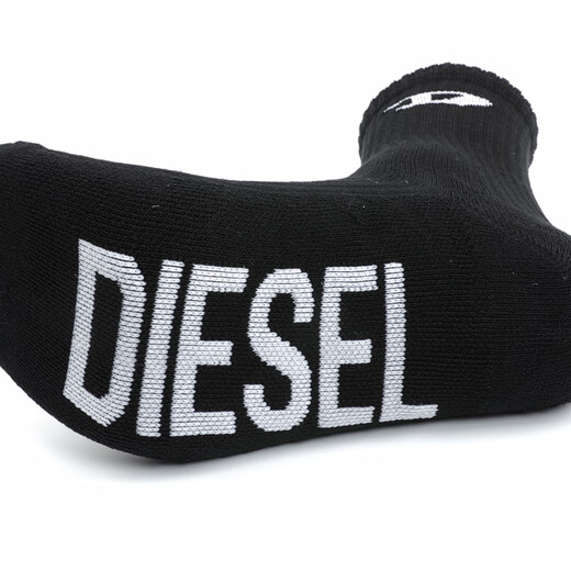 DIESEL Men's Trendy Brand 3 Double Pack Fashion Casual Stockings A15406 0LKBJ Black + White E4877 3 Pairs M
