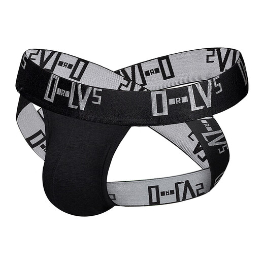 Sexy and interesting double underwear for men with cross strap T pants gay GAY thong underwear for men XL gray