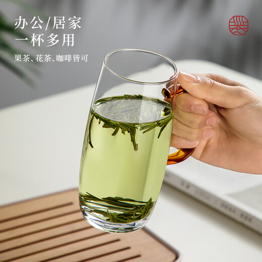 Niye glass green tea cup high borosilicate hot water resistant cup men's office single monkey Kui special drinking utensil with handle