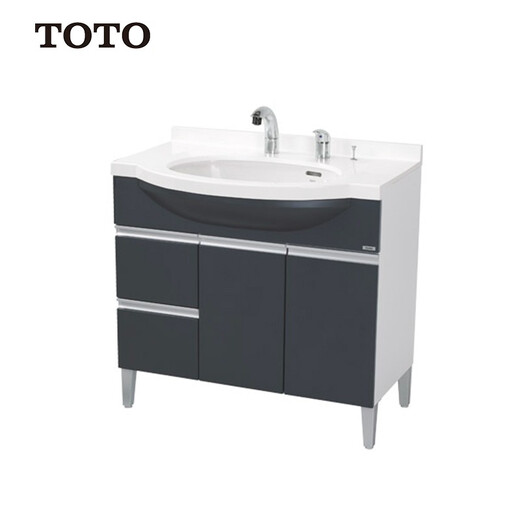 TOTO bathroom cabinet set 0.9 meters bathroom counter basin + faucet black/white optional LDKW903K/W (06-A)