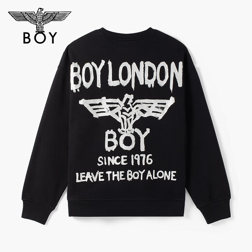 BOY LONDON spring unisex long-sleeved graffiti printed loose and cool round neck pullover sweatshirt N03042 black XS