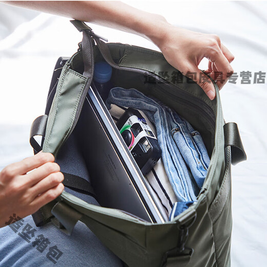 Buchao Meow Business Bag Men's Business Handbag Korean Simple Business Briefcase Women's Nylon 14-inch Laptop Bag Black 14-inch