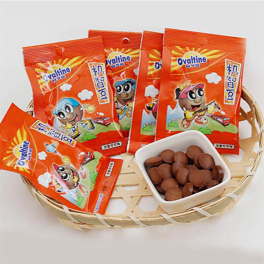 阿华田（Ovaltine）糖果机智豆 牛奶麦芽 糖果零食 串串装7.5g*36 可可味
