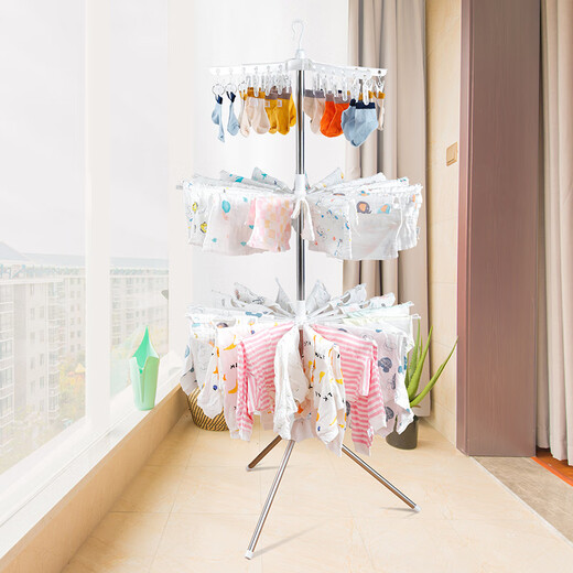 Yicai Nianhua baby clothes drying rack floor-standing foldable towel diaper saliva towel baby clothes rack Octopus clothes rack 4108