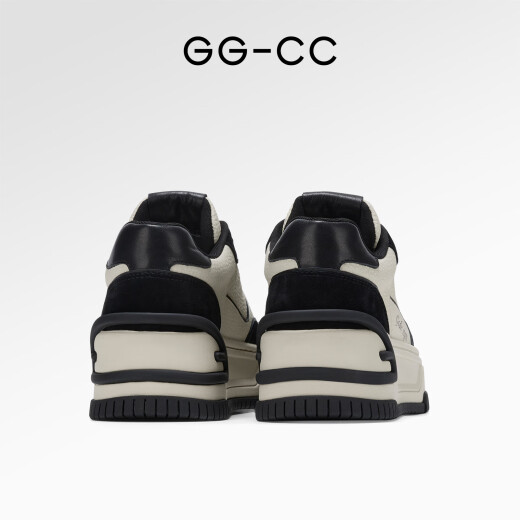 GG-CC【回归至简】 真皮厚底松糕百搭熊猫鞋女新款休闲板鞋 G23X9738 黑色 37