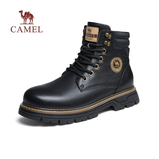 Kamel (Kamel) Martin Boots Herrenschuhe, dick gestärkte Arbeitsstiefel, High-Top-Freizeitschuhe im britischen Stil im Freien, G13W076028 Schwarz, Inner Lilac 42