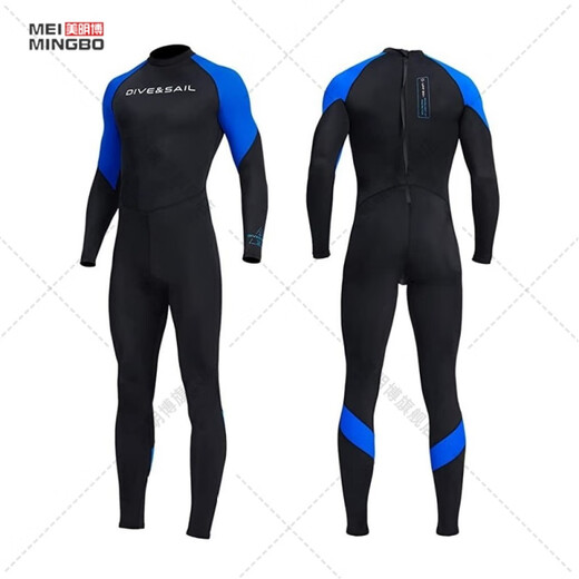 Chuangjingyi Selects Motor Boat Quick-Drying Suit Men's One-piece Wet Suit Women's Surfing Snorkeling Wet Suit Long Sleeve Sunscreen Large Size Swimming Wet Suit Black Men's Style - Back Zipper (D030069M XXL