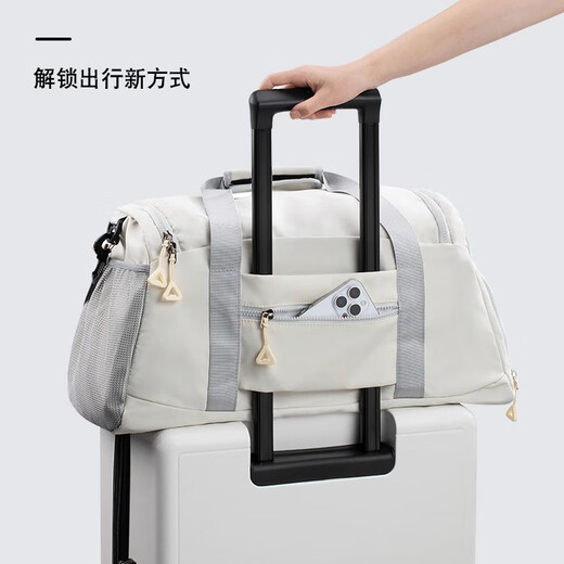双星手提旅行包男大容量干湿分离健身包女轻便登机短途出差行李包 黑色【含鞋仓+干湿分离袋】