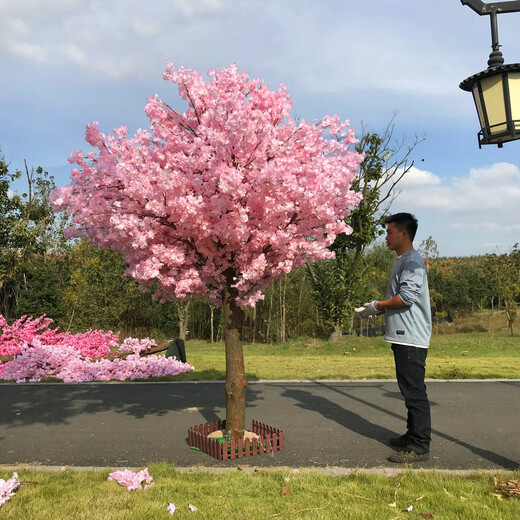 Flower e flow simulated cherry blossom fake peach tree large plant simulated cherry blossom tree simulated peach blossom tree wishing tree peach blossom living room decoration round 2 meters high 1.5 meters wide