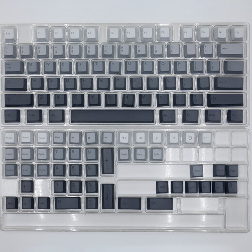 Xingpo capuchon de clavier gravé sur le côté gris poussière dégradé violet PBT sublimation 68/75/87/98/00 capuchon de clavier mécanique boîte gravée grise dégradé de poussière (non transparente)
