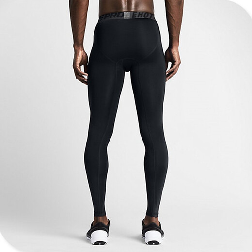 GUIJIAOER breathable sports tights, high elasticity, quick drying, running cropped pants, basketball training leggings, gym bodybuilding pants, pure black trousers 3XL (185-195 height. 175-210 Jin Jin equals 0.5 kg)