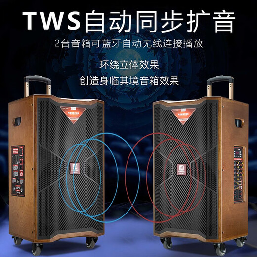 MALONE M-8912 outdoor square dance audio high-power heavy bass live singing karaoke performance with Bluetooth sound card wireless microphone portable trolley speaker