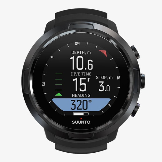 SUUNTO color screen professional diving watch Songtuo D5 multiple diving modes intelligent synchronization 100-meter waterproof watch Chinese D5 all black + post pictures to send a thermos cup