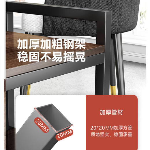 Zhuobo coffee table small table tea table mahjong table side table sofa side table storage rack tea cabinet CJ03 double layer black walnut color