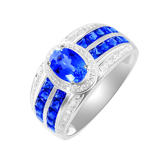 HEEKAIYI ring men's cornflower sapphire ring luxury jewelry Chinese Valentine's Day birthday gift for wife and girlfriend <One thing, one certificate>
