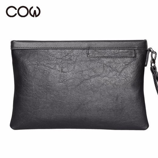 Kuh Herren Handtasche Mode Clutch Bag Herrenbeutel großer Kapazität Umschlagbeutel Casual Handtasche Tasche Herren C-9818 Schwarz
