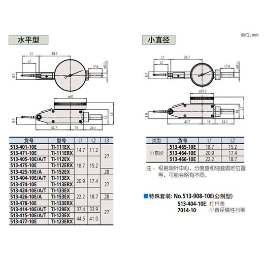Jiangsu, Zhejiang and Shanghai next day delivery Mitutoyo lever dial indicator lever dial indicator high precision lathe calibration imported from Japan 513-404-10E/0-0.8/0.01 standard