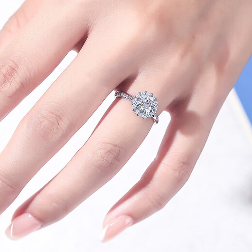 AVHE platinum square diamond ring 1 carat group setting custom-made artificial diamond wedding gift ring platinum gift for Chinese Valentine's Day Platinum diamond ring-1 carat cultivated diamond D color/VVS women's ring size 9-20 can be noted