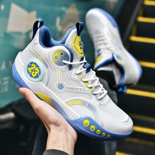 Phantom 3 basketball shoes for boys’ shoes for children and teenagers’ sports shoes for students’ leather surface non-slip Kobe junior high school students’ sneakers 866 white and blue mesh - air cushion model 36 sizes Follow to send basketball socks + fluorescent bracelets