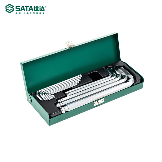 Allen Wrwch 14-Tiefe Ball Head Flat Head Innere sechseckige Schraubendreherkombination 0914109143 Ball Kopf 14-teiliger Eisenbox-Set/09141 Spezifikationen1517mmmm