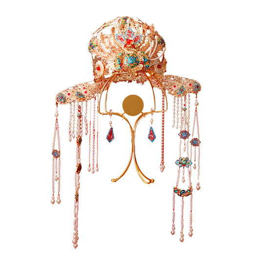 Lingchuan phoenix crown bridal headdress, new Chinese style wedding Hanfu hair crown, dragon and phoenix gown headdress, bride Xiuhe headdress, phoenix crown FS-25131 alloy