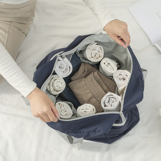 Potravel.Design Klappstierbeutel große Kapazität Männer und Frauen handgehaltene Umhängetasche Kurzstrecken-Business-Reise Duffle Bag Wälz Beutel Trolley Hülle Navy Blau