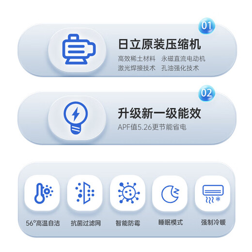 日立（HITACHI）白熊君DE 1.5匹新1级能效14-24㎡制冷面积变频冷暖健康风挂机国家补贴原装压缩机RAK/C-DE12PHCPC