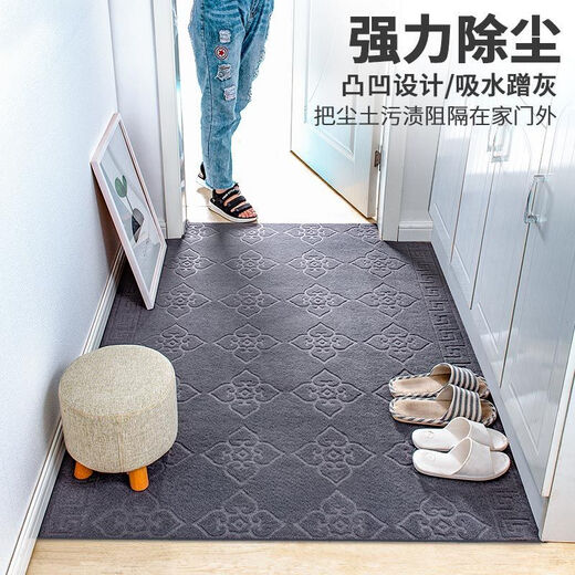 Xuxian door mat door mat entry door carpet foot mat kitchen anti-slip and oil-proof household long strip full-cover absorbent mat stain-resistant gray stripes 180*250 cm