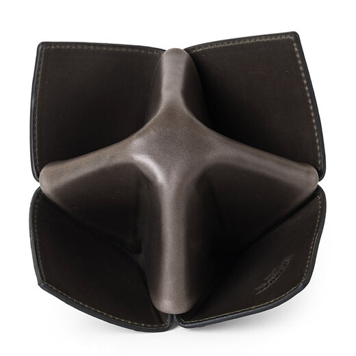 Sharphan (Savinelli) Italienischer Sharphan-Pfeifenhalter aus Südost, Nordwestorigami M674 Viertüriger Lederpfeifhalter Herrengeschenk Silber Grey-Hole