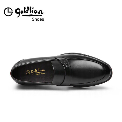 Goldlion Men's Shoes Business Casual Formal Shoes Autumn Comfortable Lightweight Fashionable Leather Shoes 50383013701A-Black-40 Size