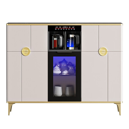 美凌达（MEILINGDA） 家用商用多功能遥控智能实木茶吧机全自动饮水机客厅茶水柜餐边柜冰箱红酒冷藏柜冷冻奶瓶消毒柜 实木620轻奢香槟（冰箱冷藏冷冻+消毒柜） 冷热型 冰温热