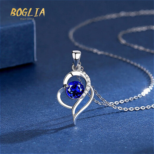 BOGLIA light luxury brand necklace for women 18k gold blue sapphire white gold diamond jewelry pendant 18k gold sapphire & diamond necklace