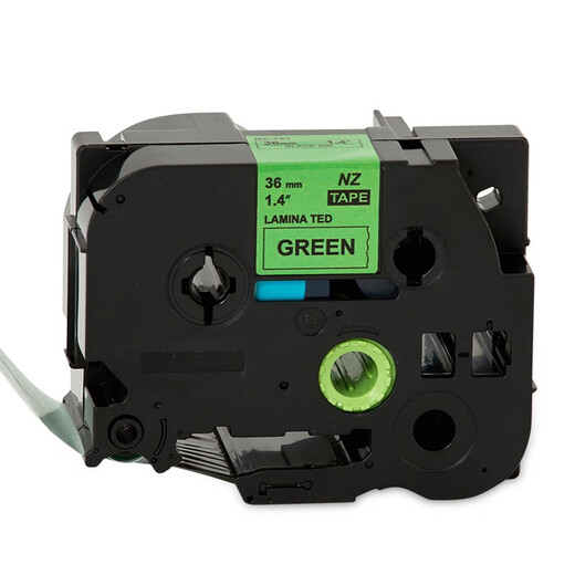 Ett label belt suitable for brother label machine ribbon TZe-Z661 261 161 461 561 label printer ribbon 36mm green background black letter E-Z761*8 simple version