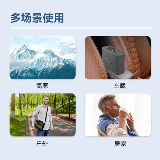 Turtle Official Direct Turtle 5L Elderly Portable Outdoor Plateau Car Portable Oxygen Concentrator 5L HPD-10 (two 8-cell batteries)