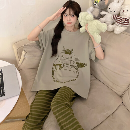 Junjunsui Dimei Pyjamas pour femmes pantalons à manches courtes coton pur