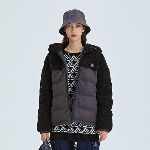 Fun trendy brand down jacket autumn and winter new style simple fashion trend solid color personalized warm top jacket women's silver S/160