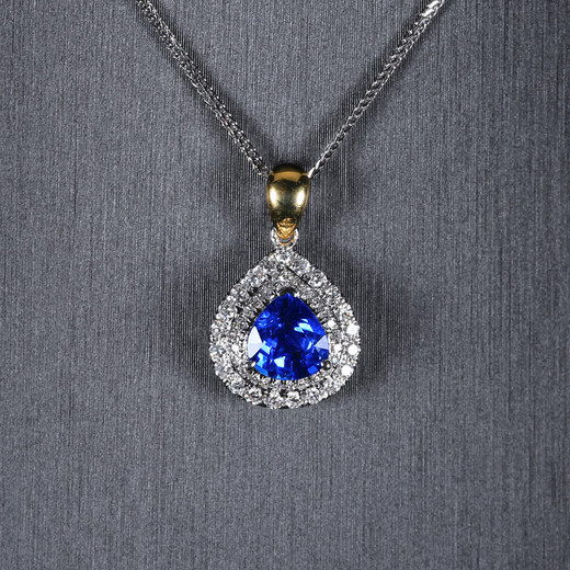 Haikai Necklace Women's Cornflower Sapphire Necklace Luxury Jewelry Valentine's Day Birthday Gift for Wife Cornflower Sapphire (1.13 carats/selected flawless)