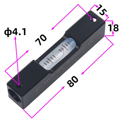 Dongjialong Mini Small Strip Level Long Strip Machine Tool Leveling Level Metal Black Level Bubble Length 80mm Magnetic 0.1mm/m