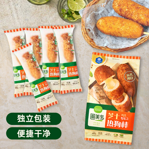 PUMEIDO Cheese Hot Dog Stick 5 400G Nutrición para niños Desayuno de queso Salchicha Aire Freidora semi-acabado coreano