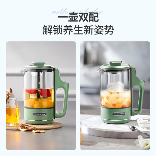 Mofei Electric Portable Health Pot Mini Tea Maker Kettle Small Office Fully Automatic Home Split MR6085 Elegant White 0.6L
