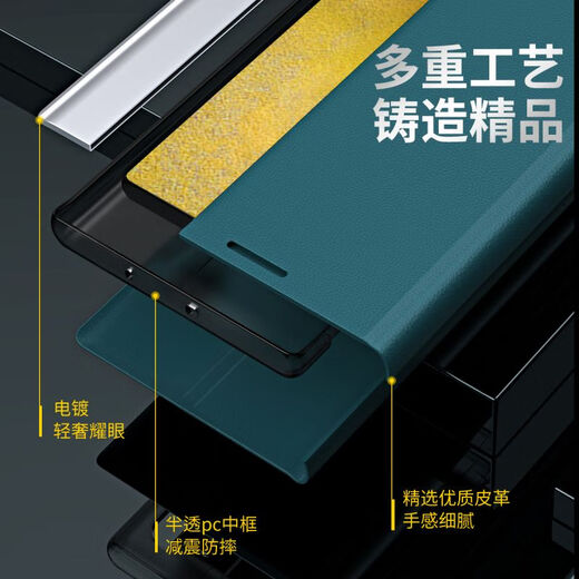 
Shell Jazz Samsung S24ultra mobile phone case S24+ protective cover flip leather case high-end plain leather full-inclusive folding bracket anti-fall fashion light luxury business model protective case [Qingshan Dai] flip leather case Samsung S24Ultra