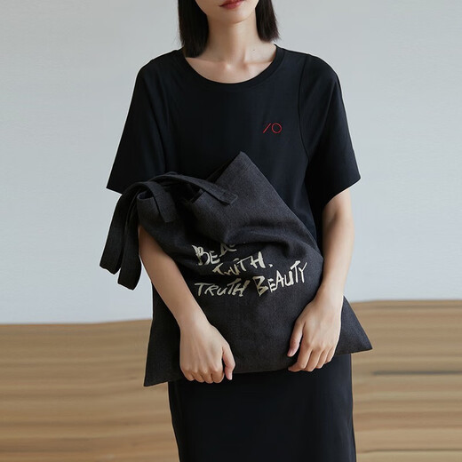 Journey Original Beautyistruth 10th Anniversary Literary Canvas Women's Hand-painted Letters Casual and Versatile Gray Black - Ready Stock One Size