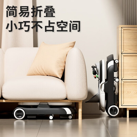 hohoangel英式学步车防o型腿2023新款婴儿手推助步车防侧翻可折叠宝宝学走 顶配黑