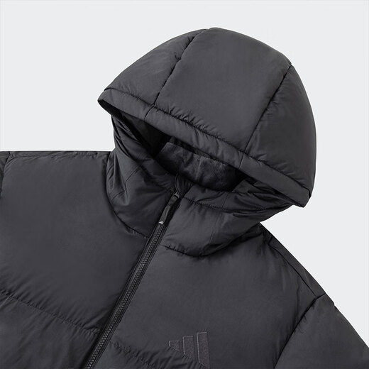 阿迪达斯 （adidas）男装羽绒服 冬季新款户外训练运动服防风保暖连帽羽绒夹克外套 JV6187/黑色/鸭绒绒子含量：80% M (175)